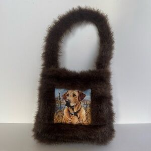 Faux Fur Dog Mini Tote Bag